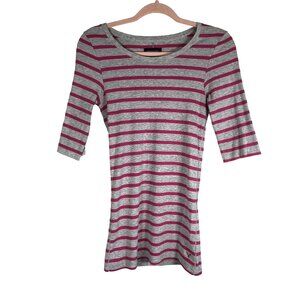 American Eagle Striped Fitted Top Pink M Y2K Skater Grunge Vampire Artsy Chic